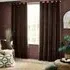 Heavy Chenille Velvet Eyelet Curtain - Brown
