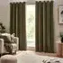 Heavy Chenille Velvet Eyelet Curtain - Green