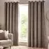 Heavy Chenille Velvet Eyelet Curtain - Greige