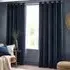 Heavy Chenille Velvet Eyelet Curtain - Navy