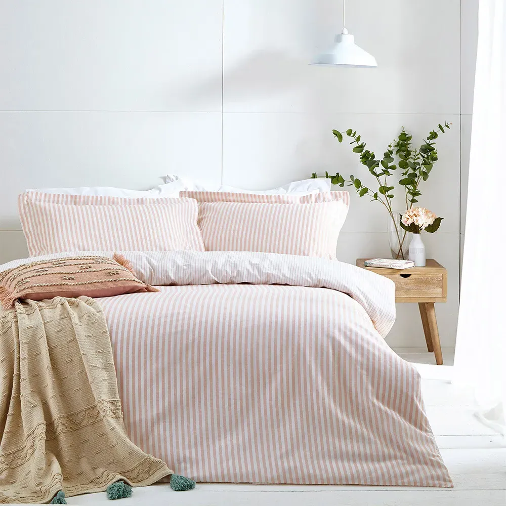 Hebden Double Reversible Duvet Set - Blush