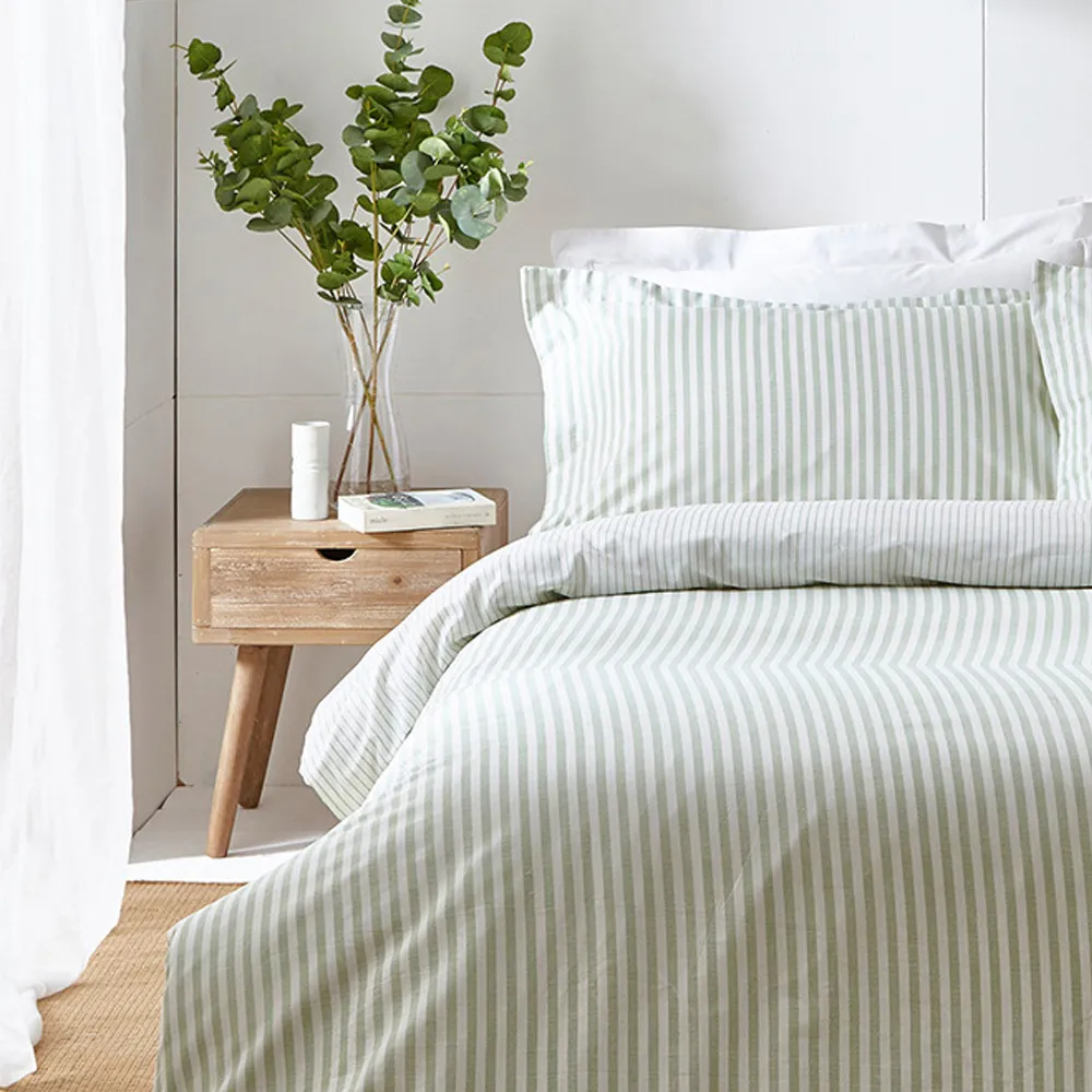 Hebden Double Reversible Duvet Set - Eucalyptus