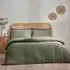 King Size Chunky Waffle Duvet Set - Eucalyptus, Cotton