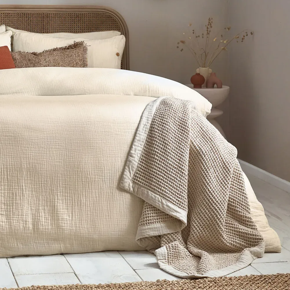 Lark King Size Duvet Set - Natural, Muslin Cotton