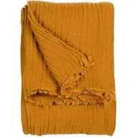Lark Large Muslin Cotton Throw - Cumin