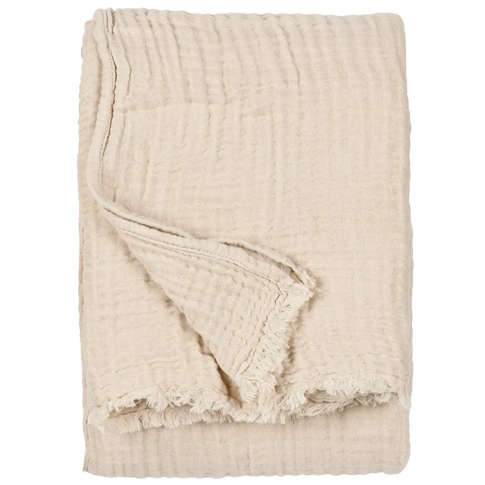 Lark Large Muslin Cotton Throw - Natural