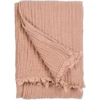 Lark Large Muslin Cotton Throw - Pink Clay