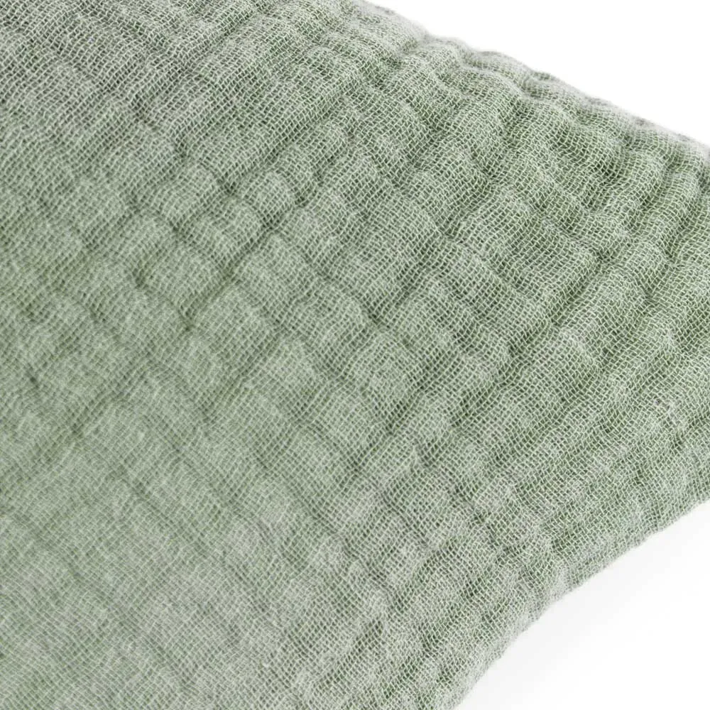 Lark Muslin Cotton Cushion - Eucalyptus