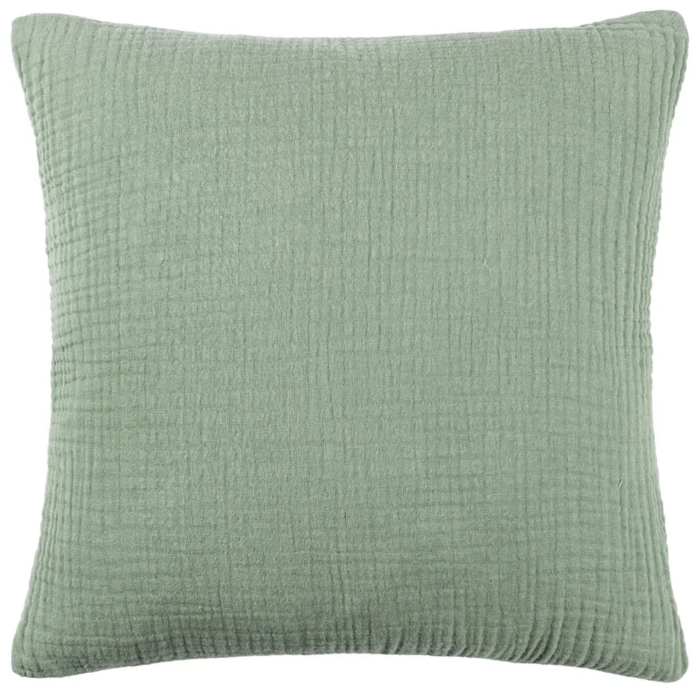 Lark Muslin Cotton Cushion - Eucalyptus