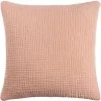 Lark Muslin Cotton Cushion - Pink Clay