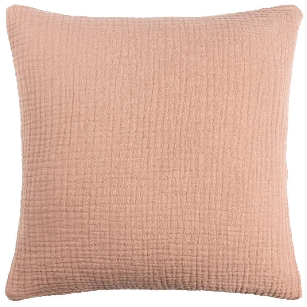 Lark Muslin Cotton Cushion - Pink Clay image