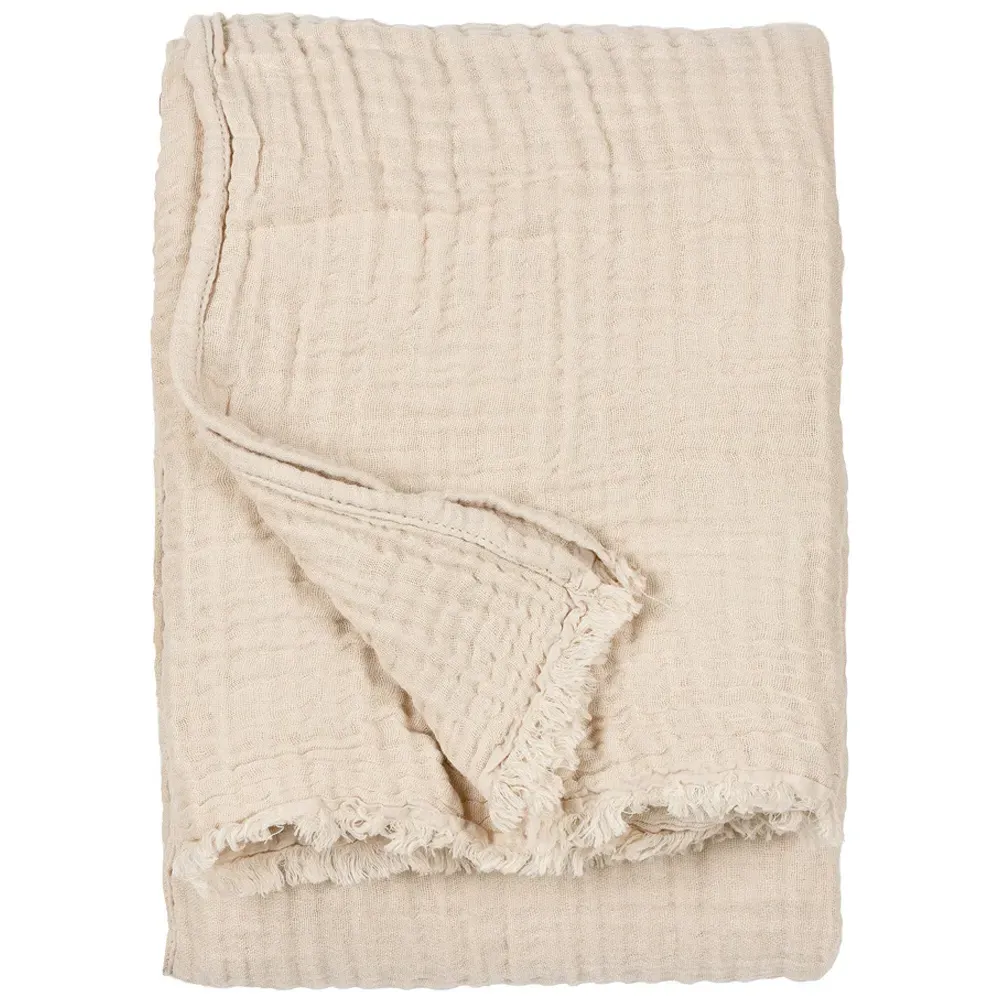 Lark Muslin Cotton Throw - Cream