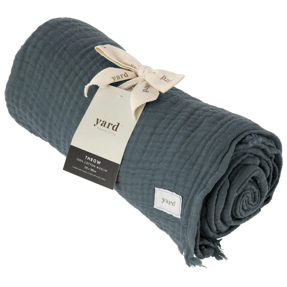 Lark Muslin Cotton Throw - Dusk