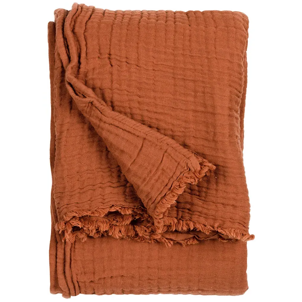 Lark Muslin Cotton Throw - Pecan