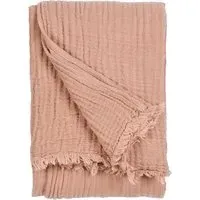 Lark Muslin Cotton Throw - Pink Clay