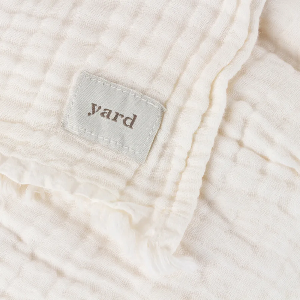 Lark Muslin Cotton Throw - White