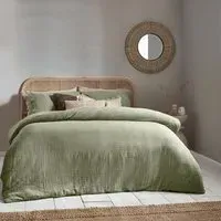 Lark Single Muslin Cotton Duvet Set - Eucalyptus