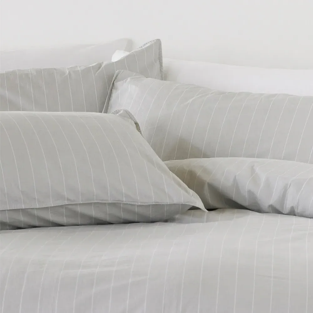 Linear Single Duvet Set - Grey