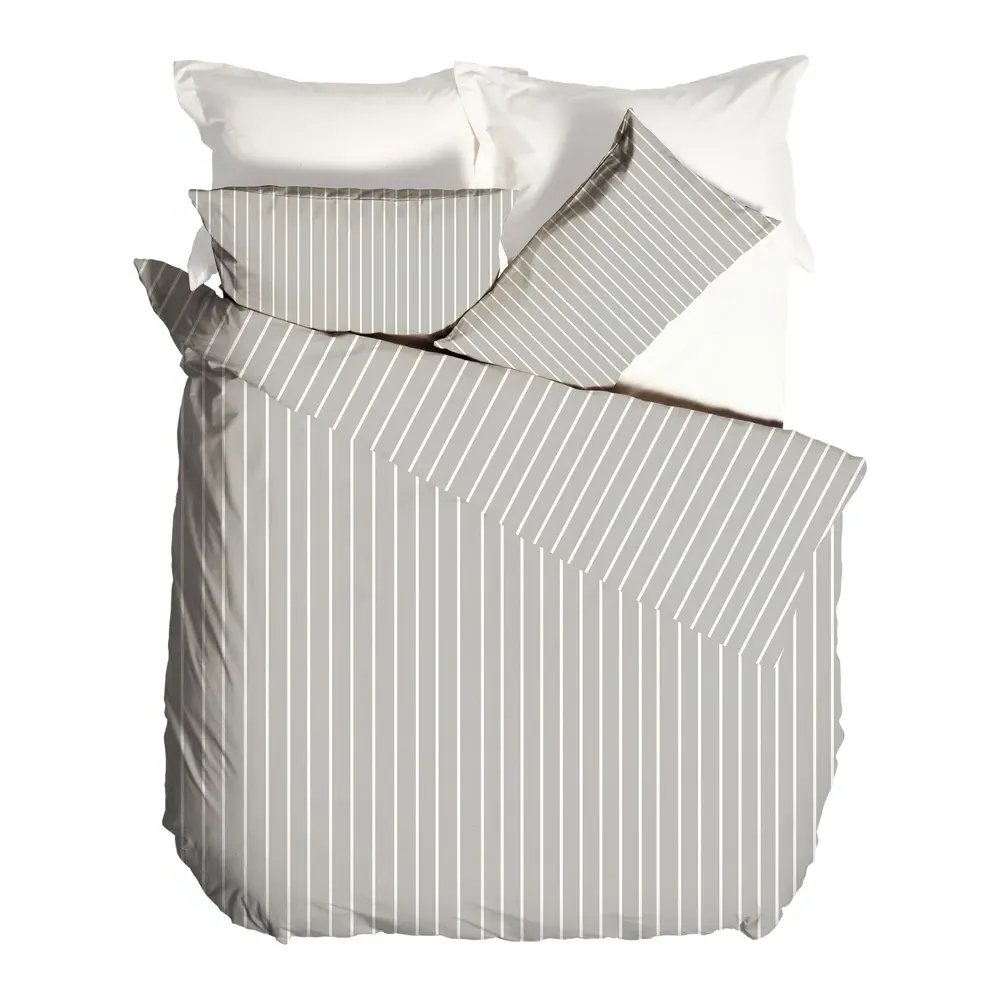 Linear Single Duvet Set - Grey