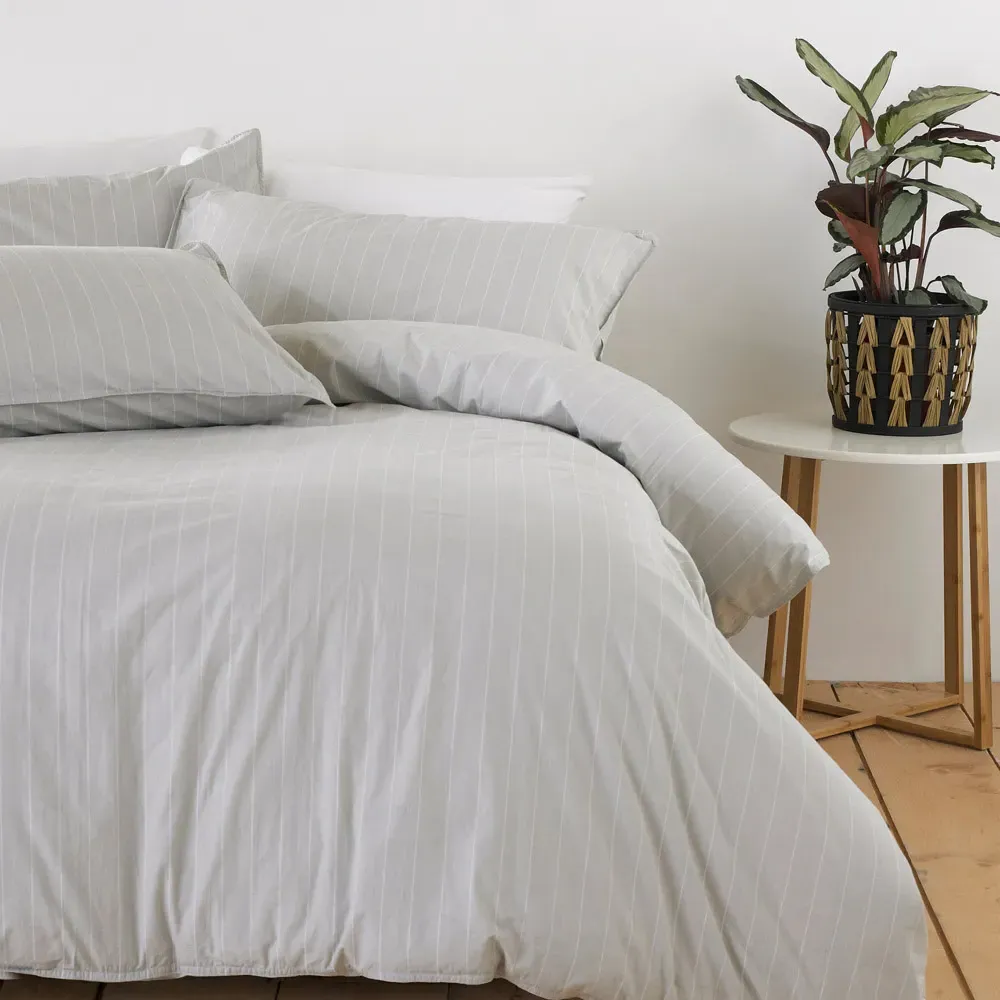 Linear Single Duvet Set - Grey image