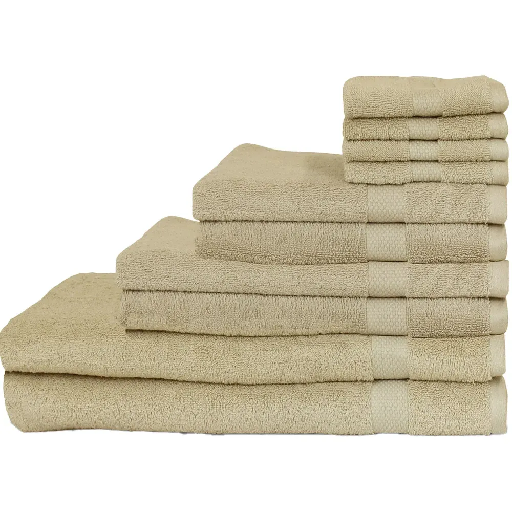 Loft Combed Cotton Towel Bundle Set of 10 - Oatmeal image