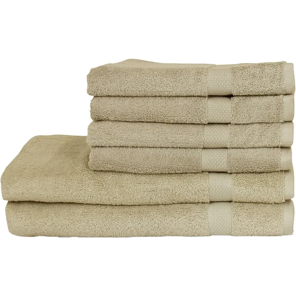 Loft Combed Cotton Towel Bundle Set of 6 - Oatmeal