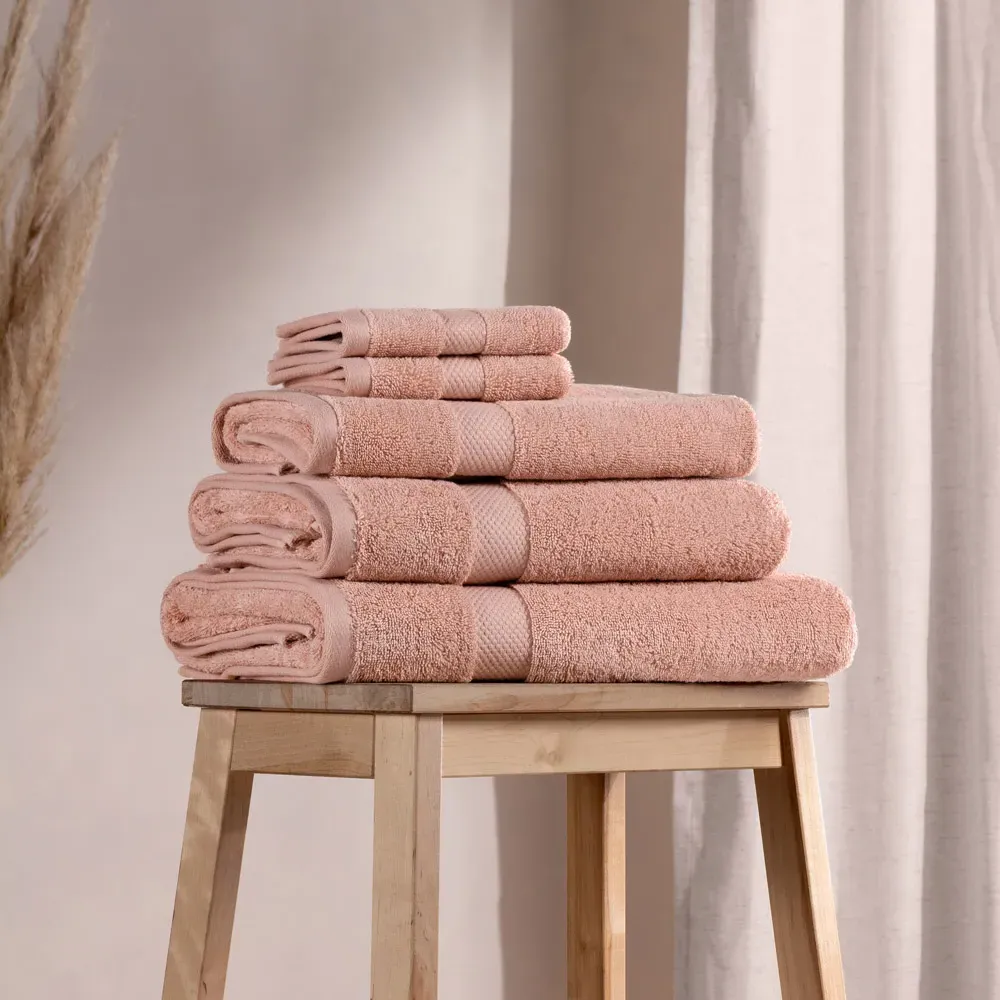 Loft Combed Cotton Towel Bundle with Bath Sheets Set of 6 - Blush