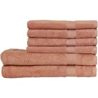 Loft Combed Cotton Towel Bundle with Bath Sheets Set of 6 - Blush