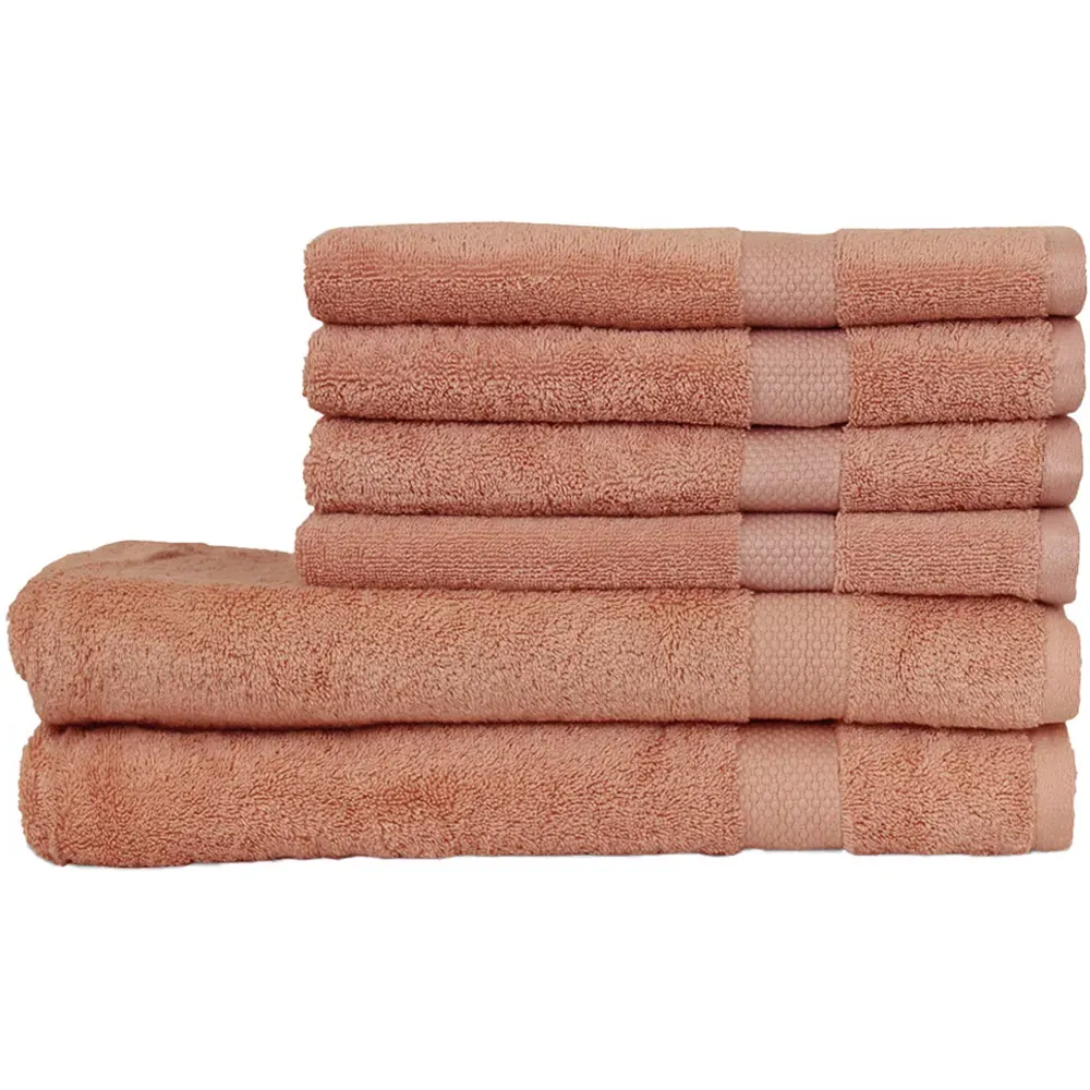 Loft Combed Cotton Towel Bundle with Bath Sheets Set of 6 - Blush