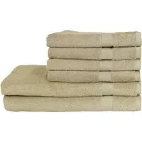 Loft Combed Cotton Towel Bundle with Bath Sheets Set of 6 - Oatmeal
