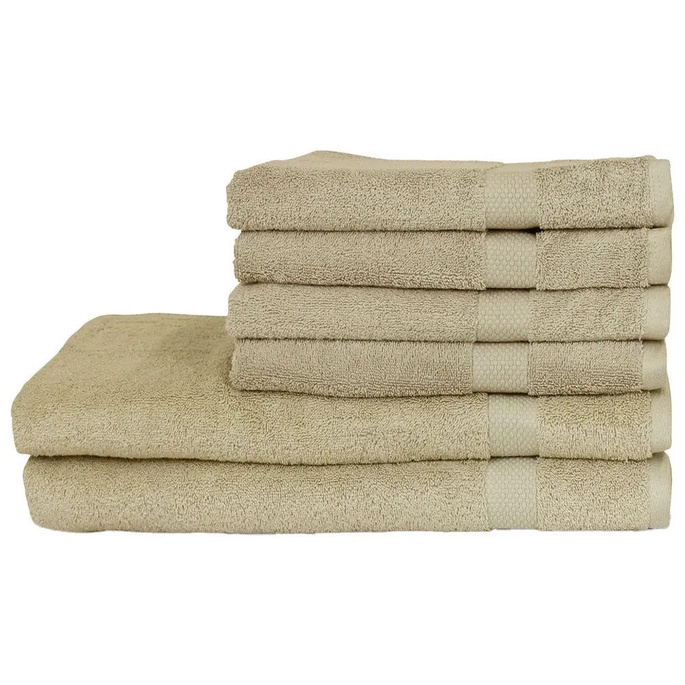 Loft Combed Cotton Towel Bundle with Bath Sheets Set of 6 - Oatmeal