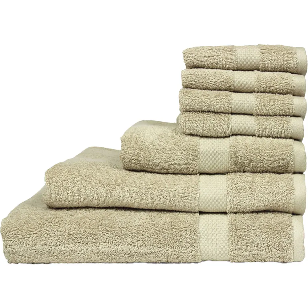 Loft Combed Cotton Towel Bundle with Bath Sheets Set of 7 - Oatmeal