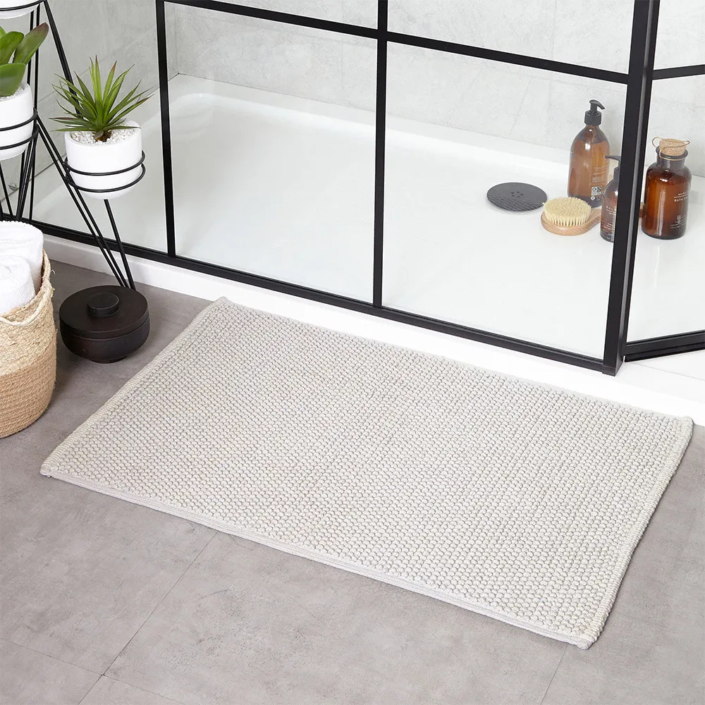 Loft Cotton Anti-Slip Bath Mat - White