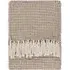 Lorne Waffle Fringed Throw - Biscuit, Cotton
