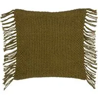 Nimble Knitted Cushion - Green, Cotton