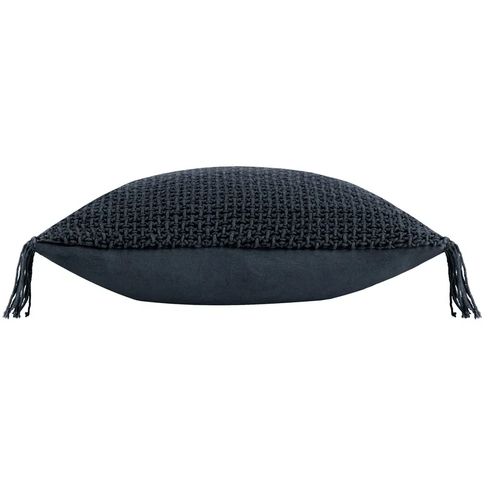 Nimble Knitted Cushion - Grey, Cotton