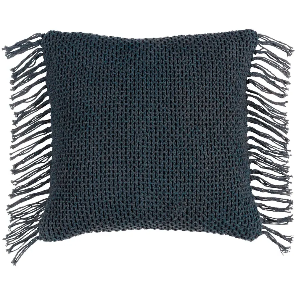 Nimble Knitted Cushion - Grey, Cotton