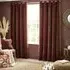 Nutmeg Heavy Chenille Velvet Eyelet Curtain - Cream