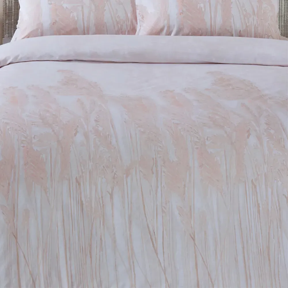 Pampas King Size Duvet Cover Set - Blush, Cotton