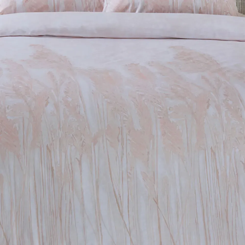 Pampas Single Duvet Cover Set - Blush, Cotton