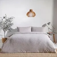 Polka Double Tuft Duvet Cover Set - Grey, Cotton