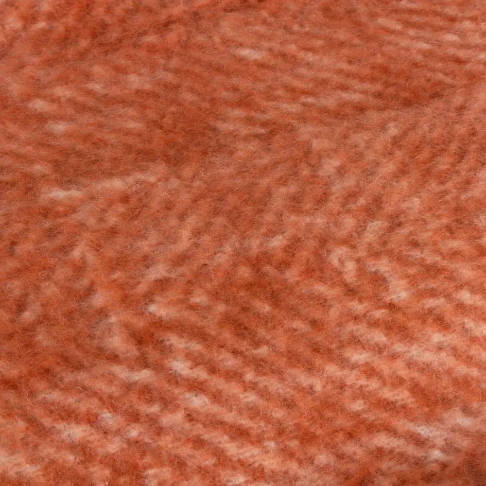 Rawton Ombre Herringbone Throw - Brick Flint