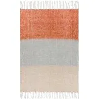 Rawton Ombre Herringbone Throw - Brick Flint