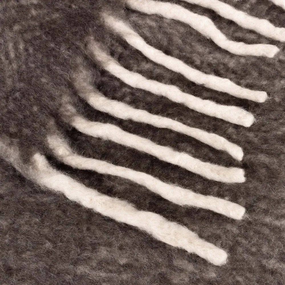 Rawton Ombre Herringbone Throw - Flint Black