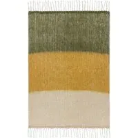 Rawton Ombre Herringbone Throw - Natural Moss