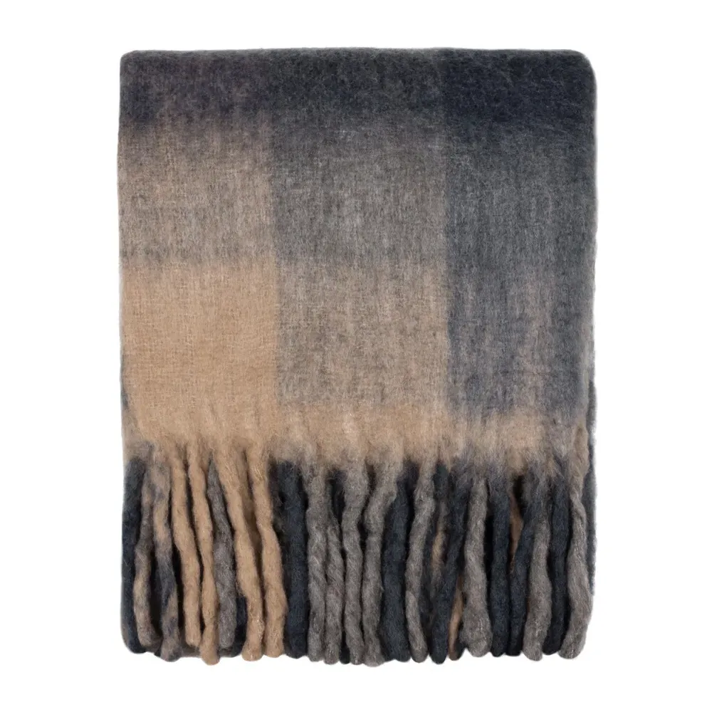 Rayston Throw - Flint Black, Wool Blend