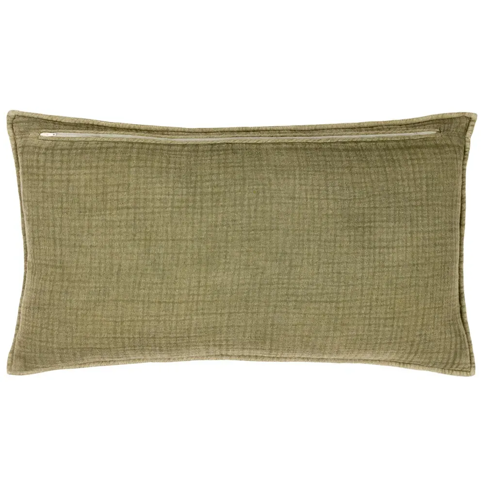 Ribble Acid Wash Cushion - Khaki, Cotton