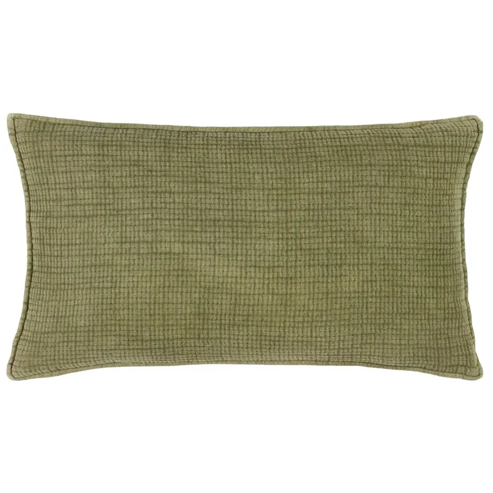 Ribble Acid Wash Cushion - Khaki, Cotton