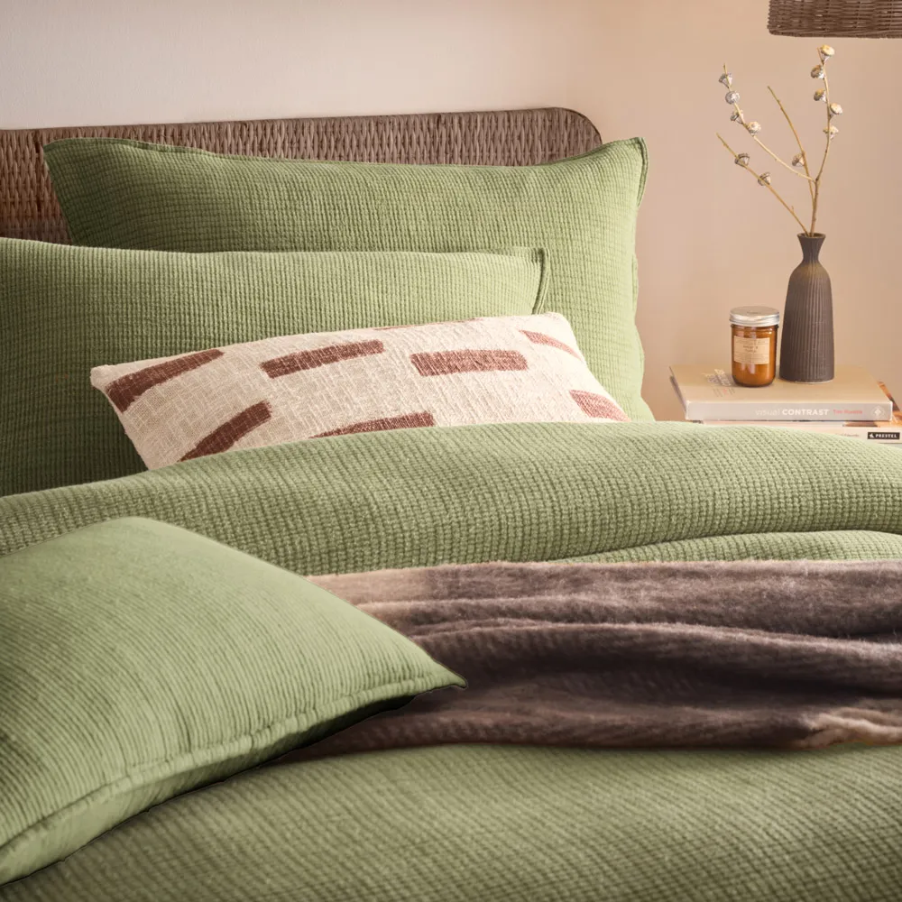 Ribble King Size Duvet Cover Set - Green, Cotton