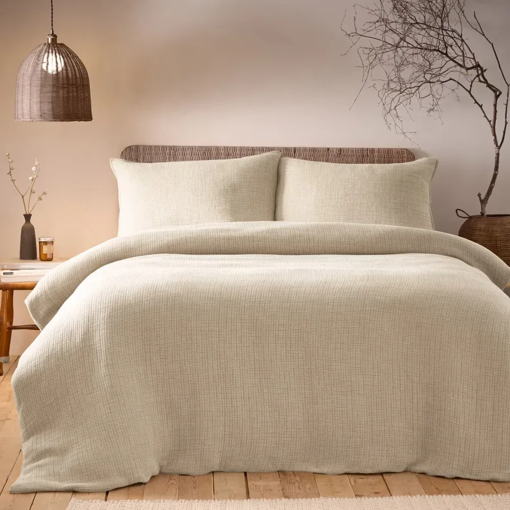 Ribble King Size Duvet Cover Set - Natural, Cotton